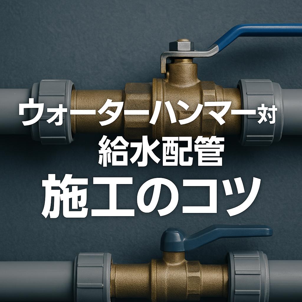 ウォーターハンマー対策！給水配管施工のコツ