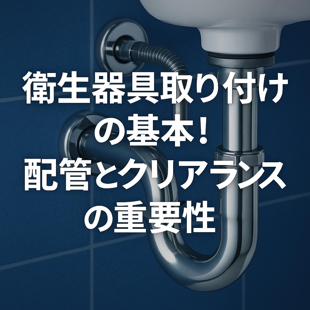 衛生器具取り付けの基本！配管とクリアランスの重要性