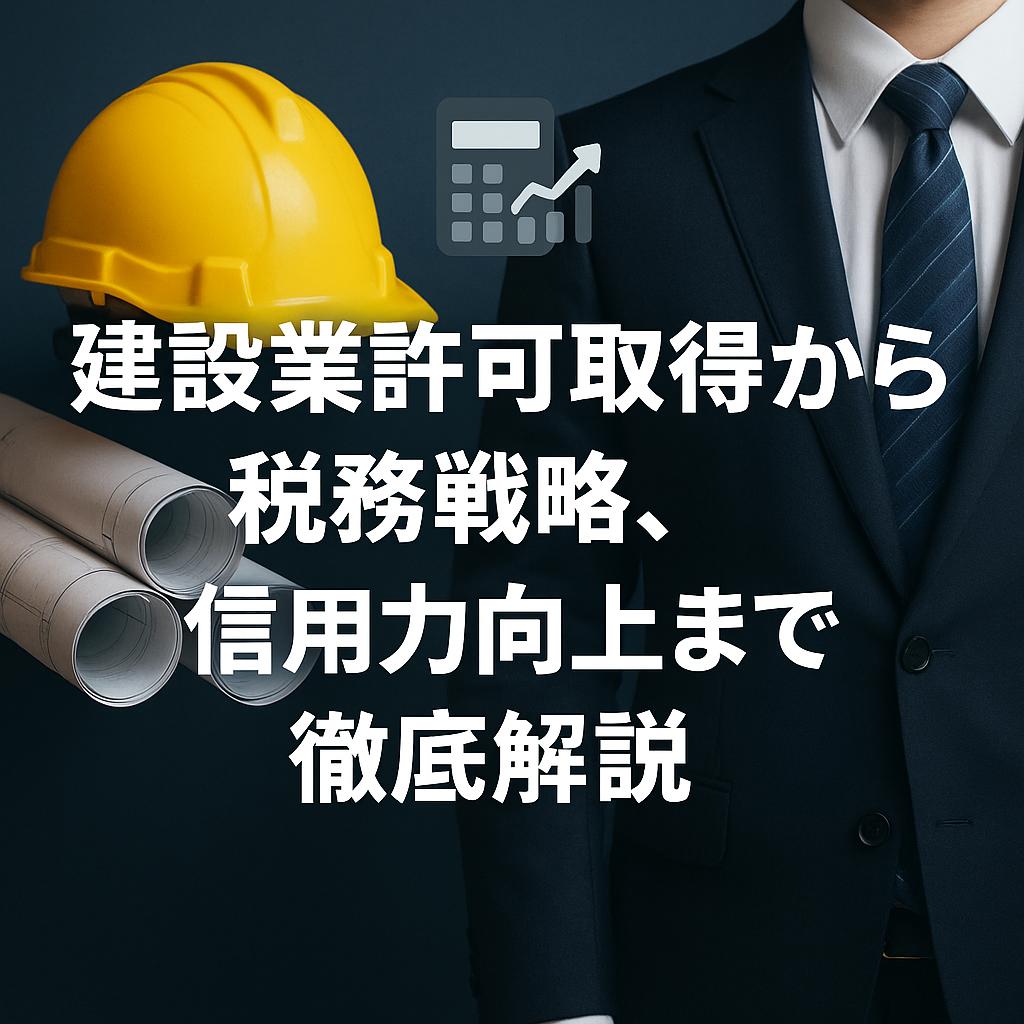 建設業許可取得から税務戦略、信用力向上まで徹底解説