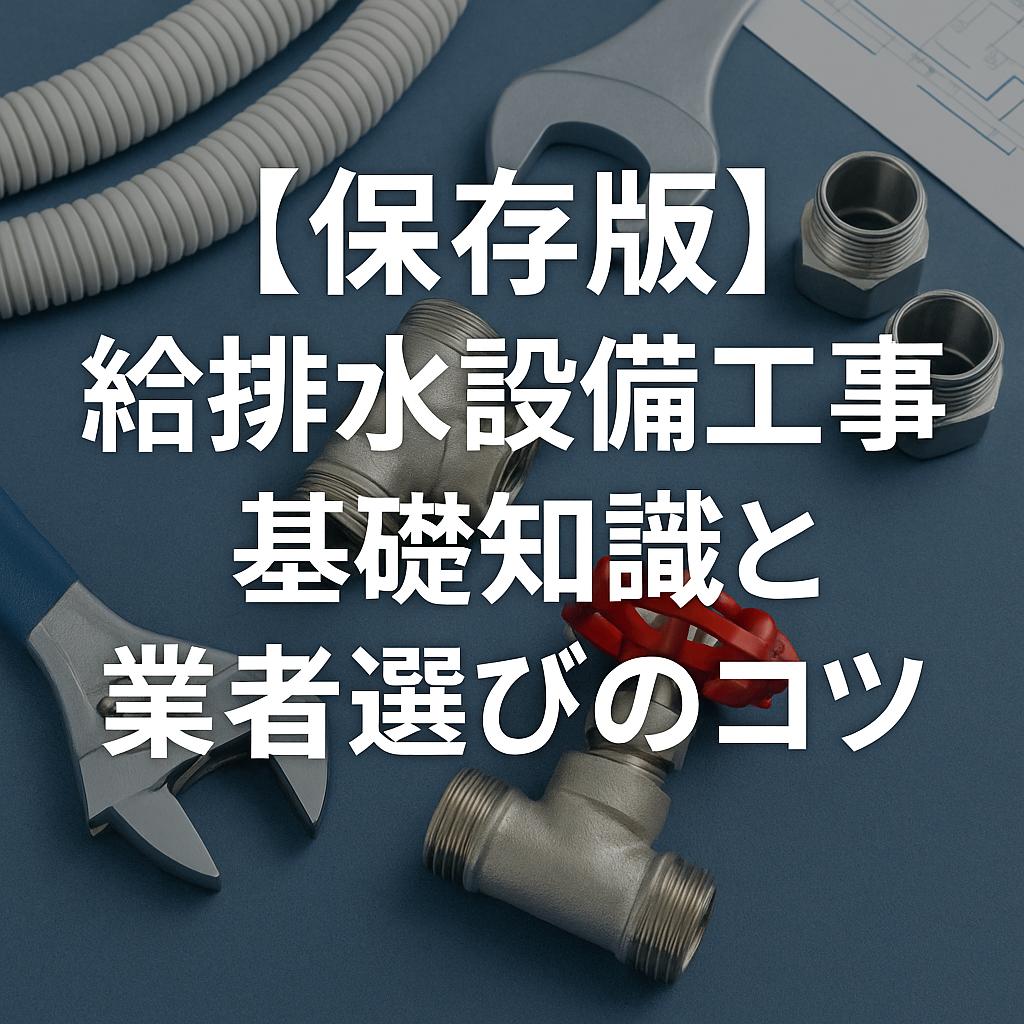 【保存版】給排水設備工事の基礎知識と業者選びのコツ