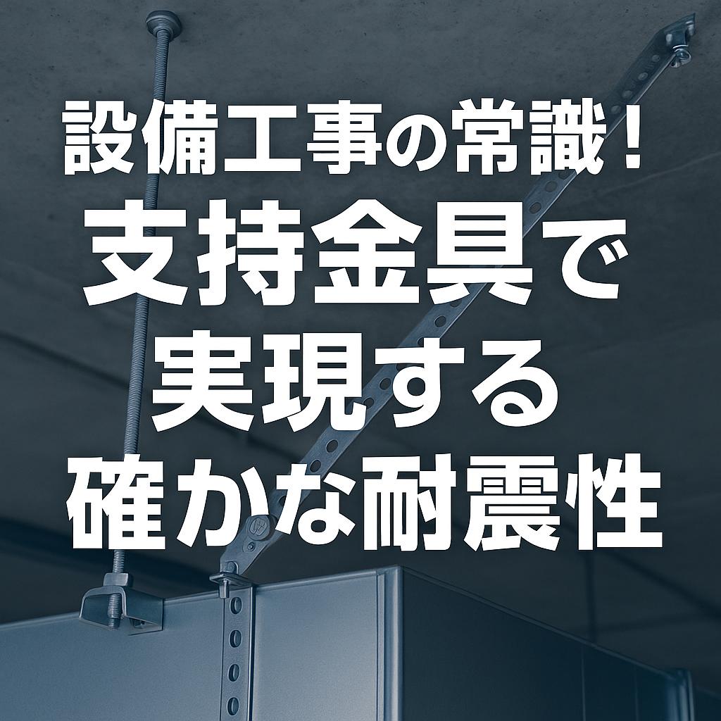 設備工事の常識！支持金具で実現する確かな耐震性