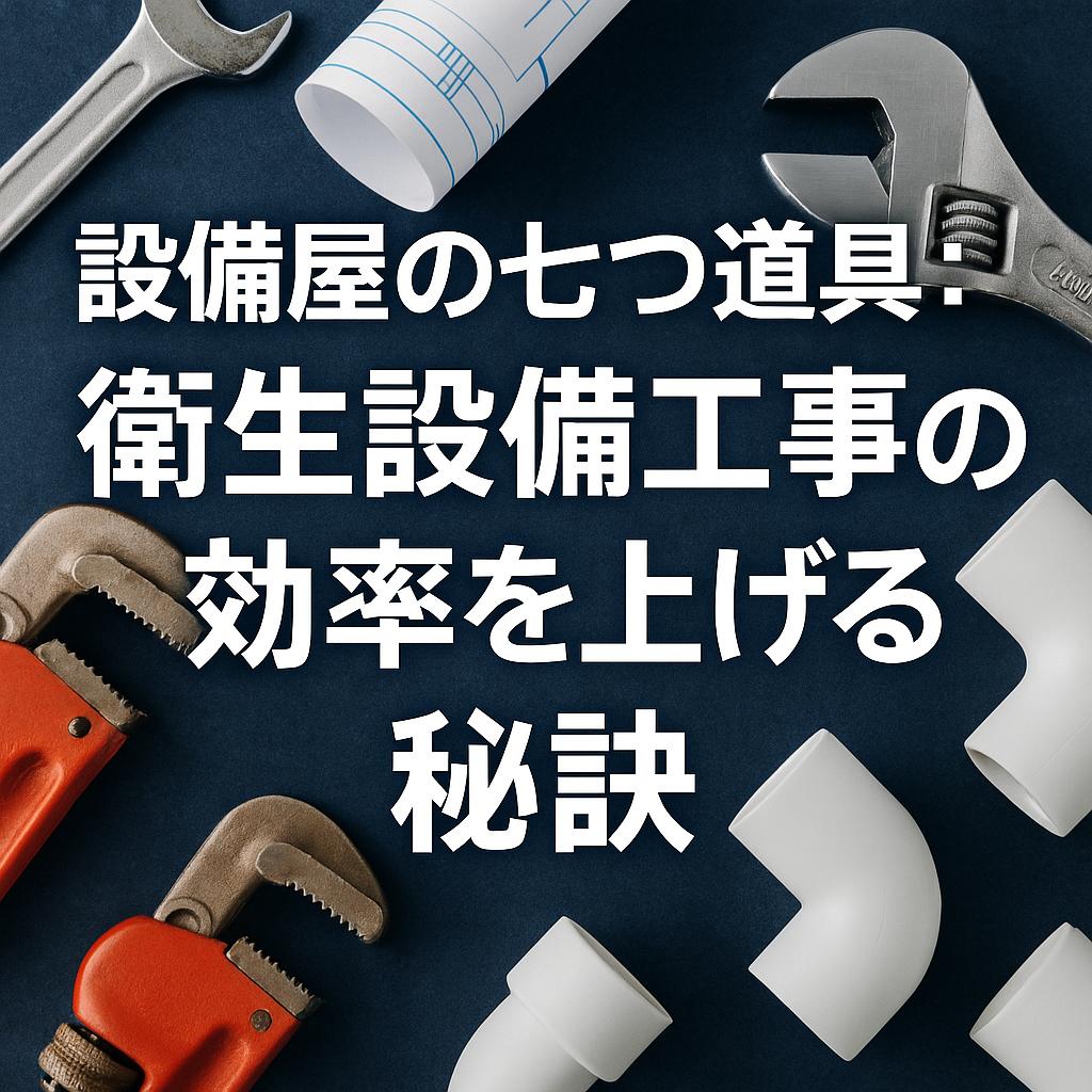 設備屋の七つ道具：衛生設備工事の効率を上げる秘訣