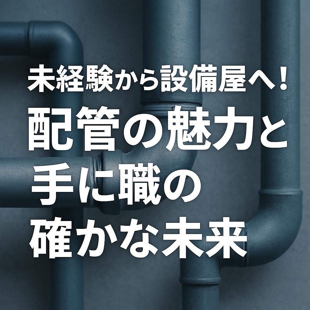 未経験から設備屋へ！配管の魅力と手に職の確かな未来
