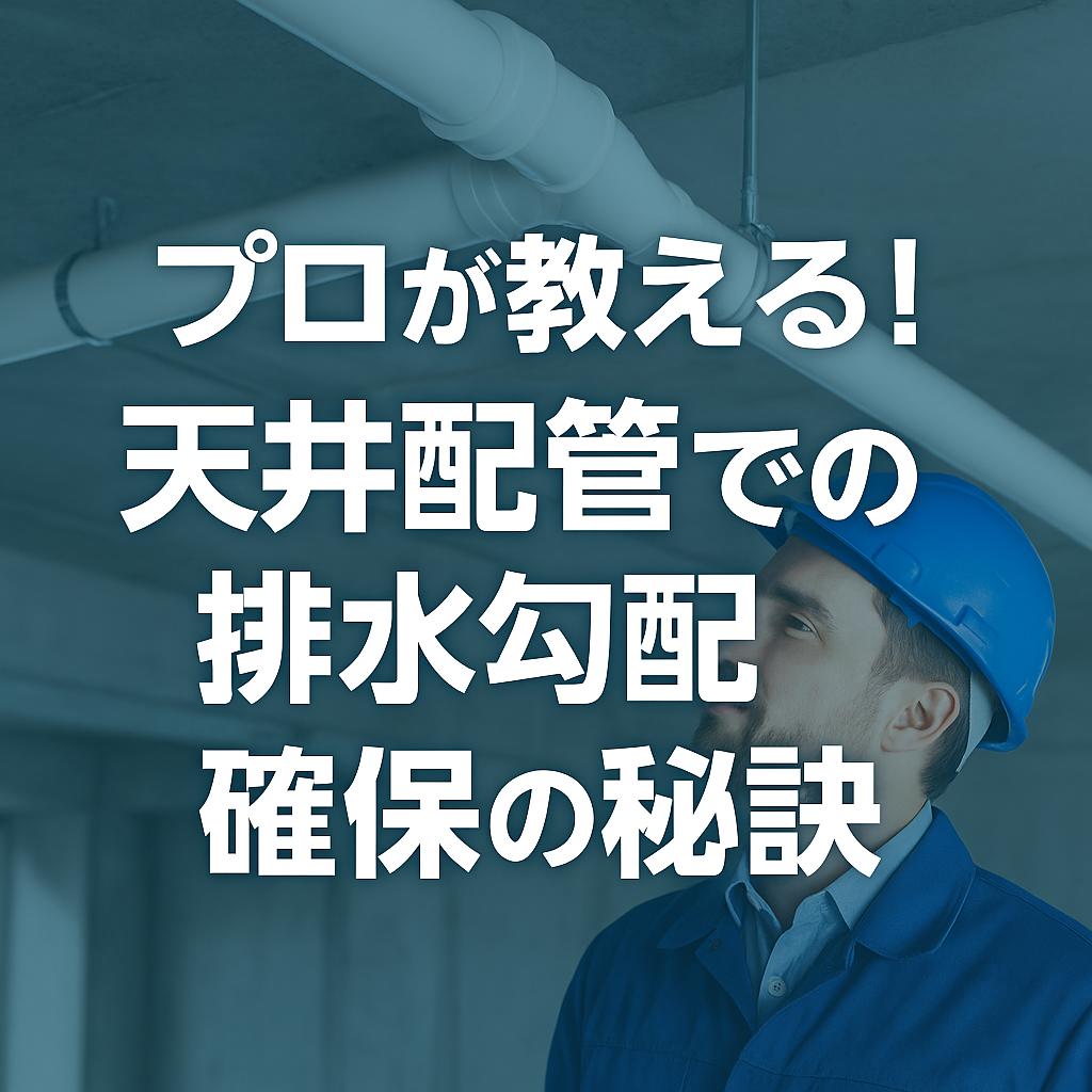 プロが教える！天井配管での排水勾配確保の秘訣