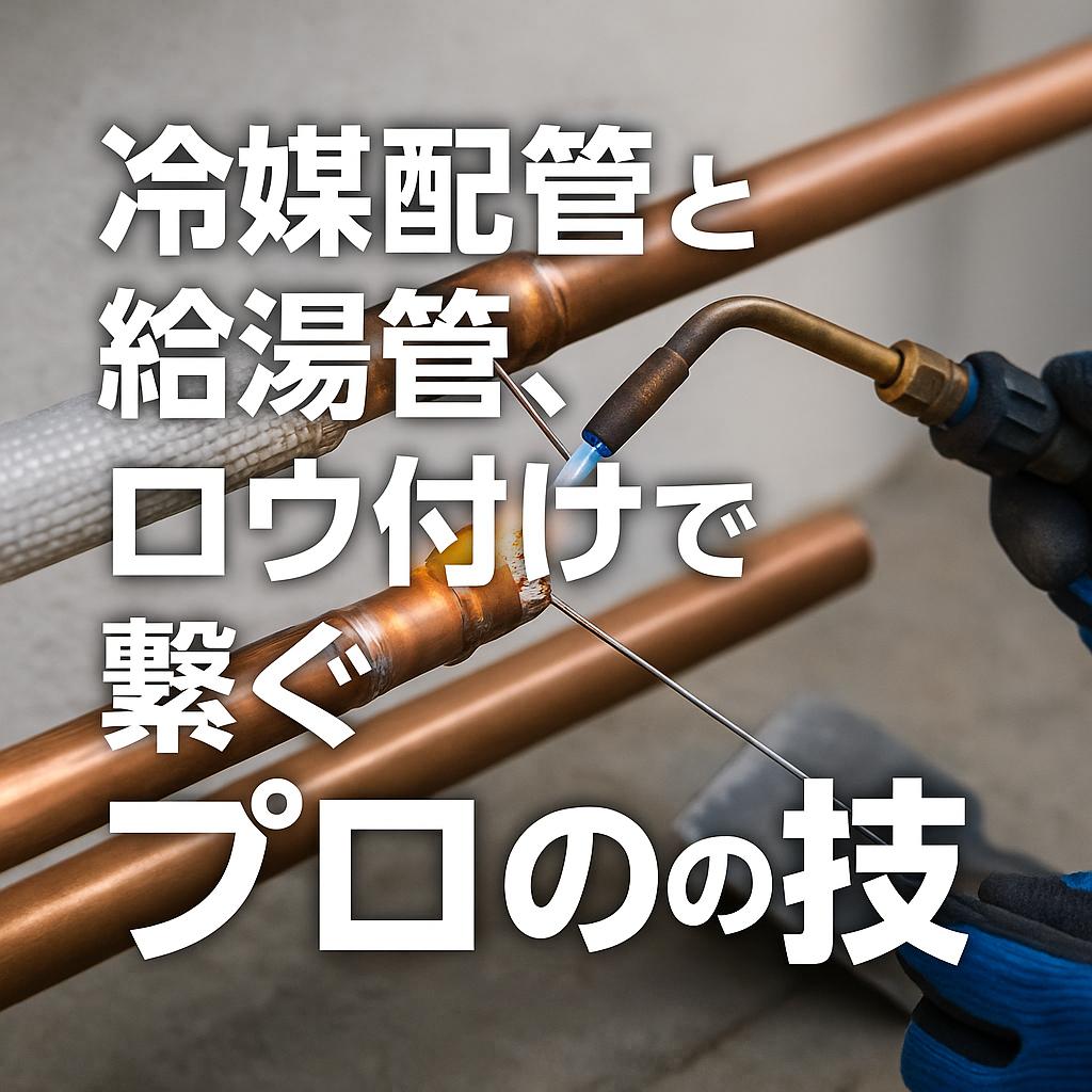 冷媒配管と給湯管、ロウ付けで繋ぐプロの技