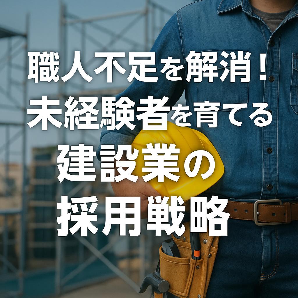 職人不足を解消！未経験者を育てる建設業の採用戦略