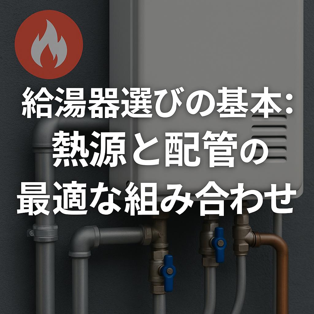給湯器選びの基本：熱源と配管の最適な組み合わせ