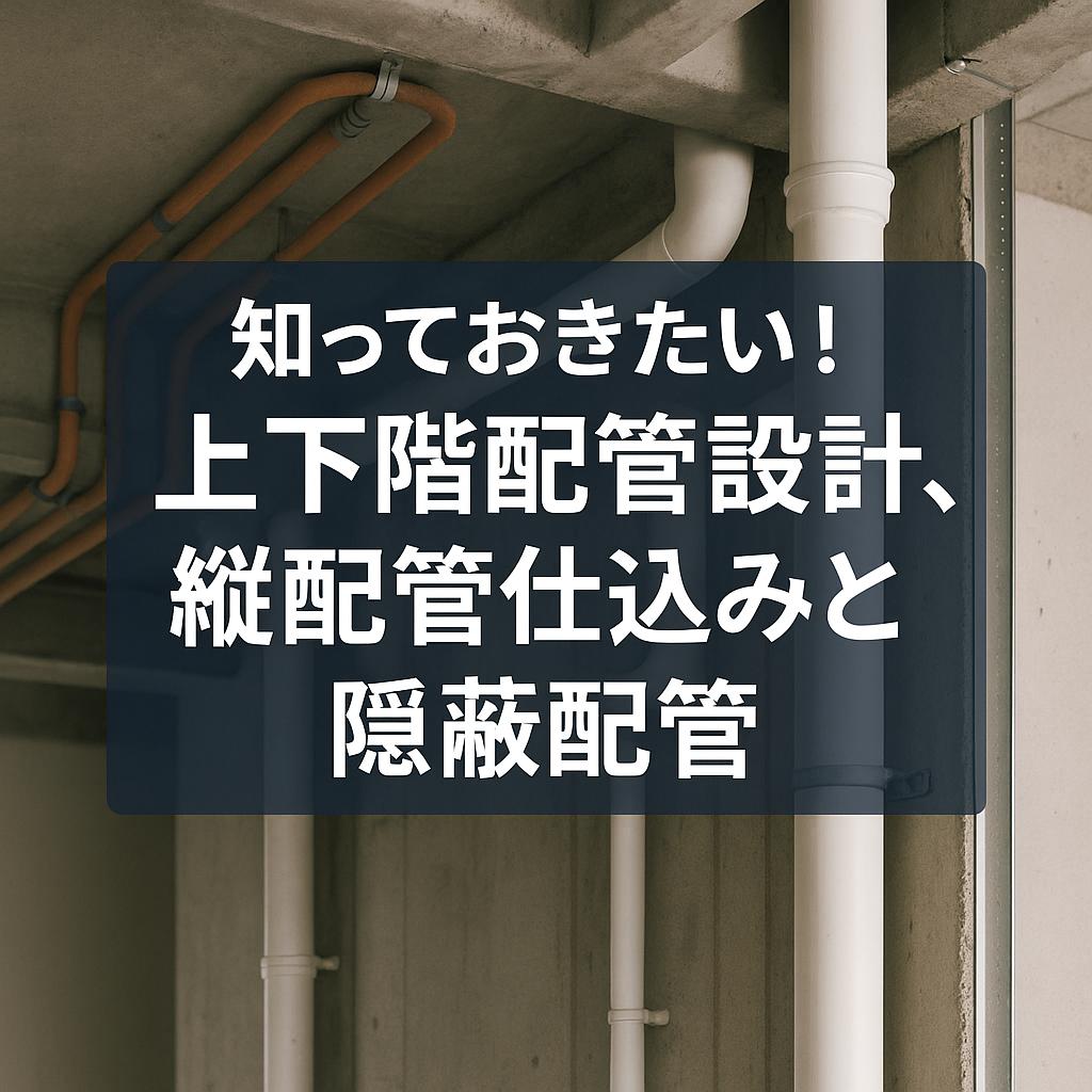 知っておきたい！上下階配管設計、縦配管仕込みと隠蔽配管