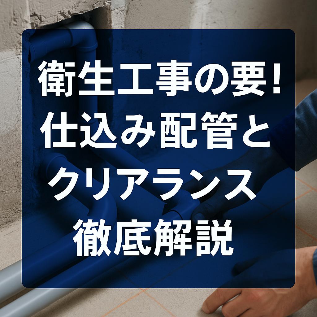 衛生工事の要！仕込み配管とクリアランス徹底解説