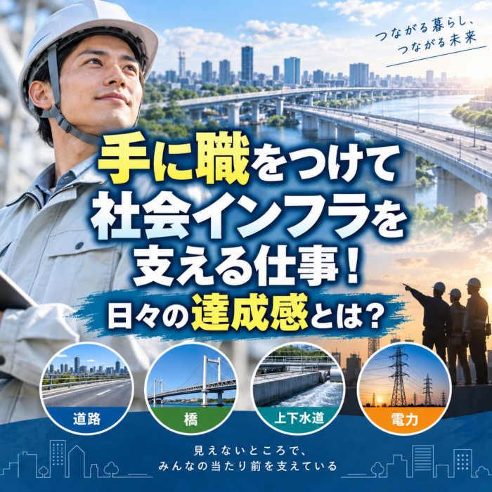 手に職をつけて社会インフラを支える仕事！日々の達成感とは？