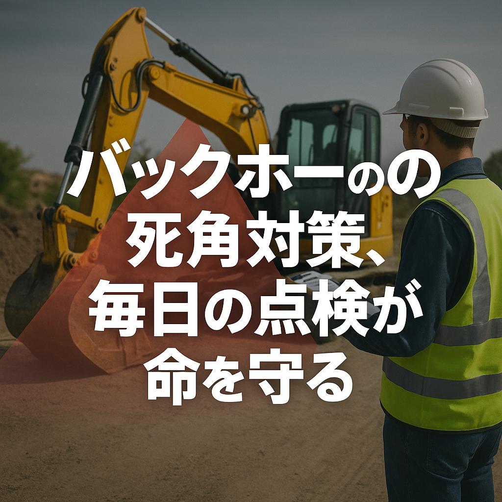 バックホーの死角対策、毎日の点検が命を守る
