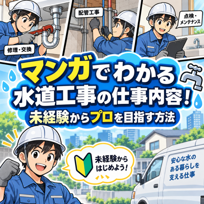 マンガでわかる水道工事の仕事内容！未経験からプロを目指す方法