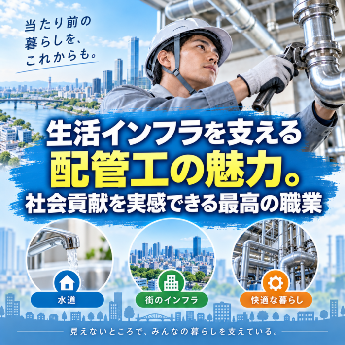 生活インフラを支える配管工の魅力。社会貢献を実感できる最高の職業