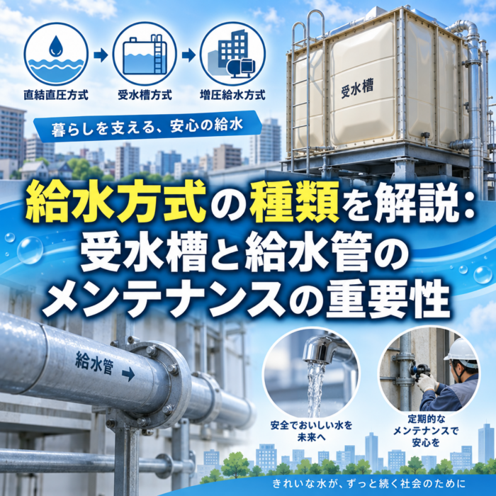 給水方式の種類を解説：受水槽と給水管のメンテナンスの重要性