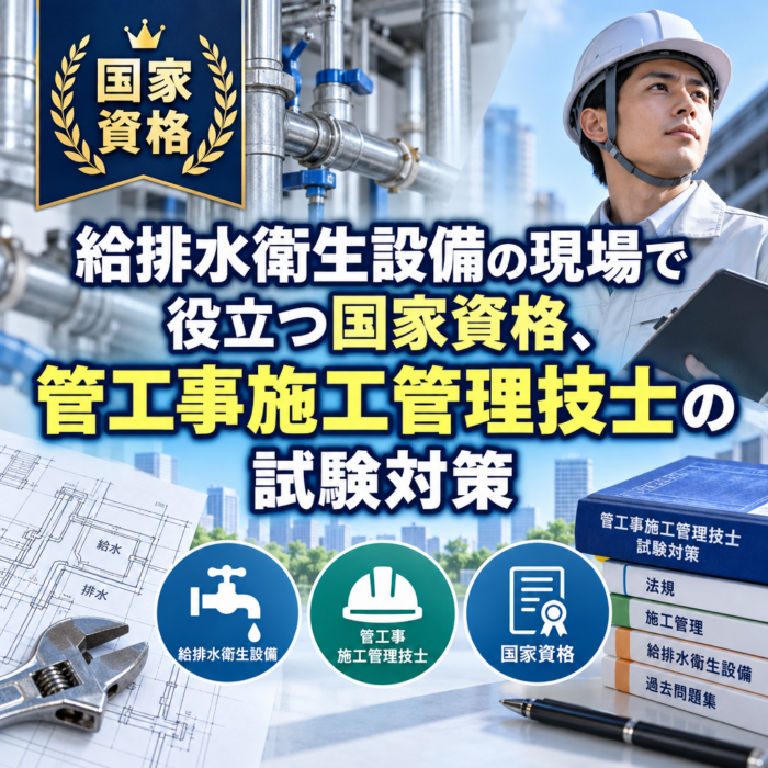 給排水衛生設備の現場で役立つ国家資格、管工事施工管理技士の試験対策