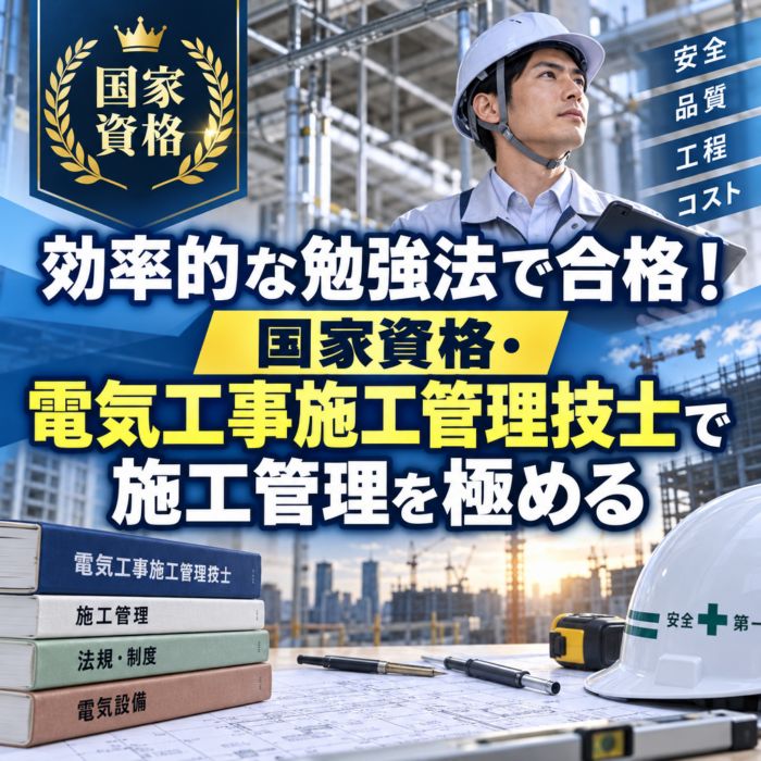 効率的な勉強法で合格！国家資格・電気工事施工管理技士で施工管理を極める