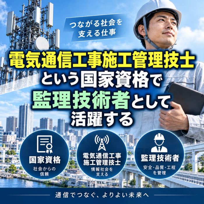 電気通信工事施工管理技士という国家資格で監理技術者として活躍する
